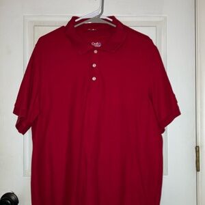2 large Croft and barrow easy care red uniform shirts